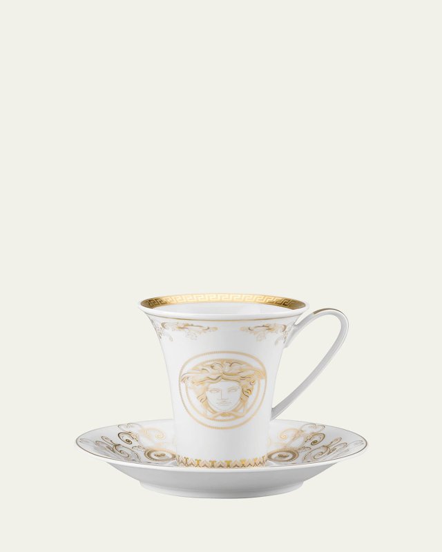 Medusa Gala Gold Coffee Cup & Saucer